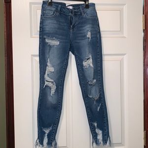 RIPPED CELLO SKINNY JEANS